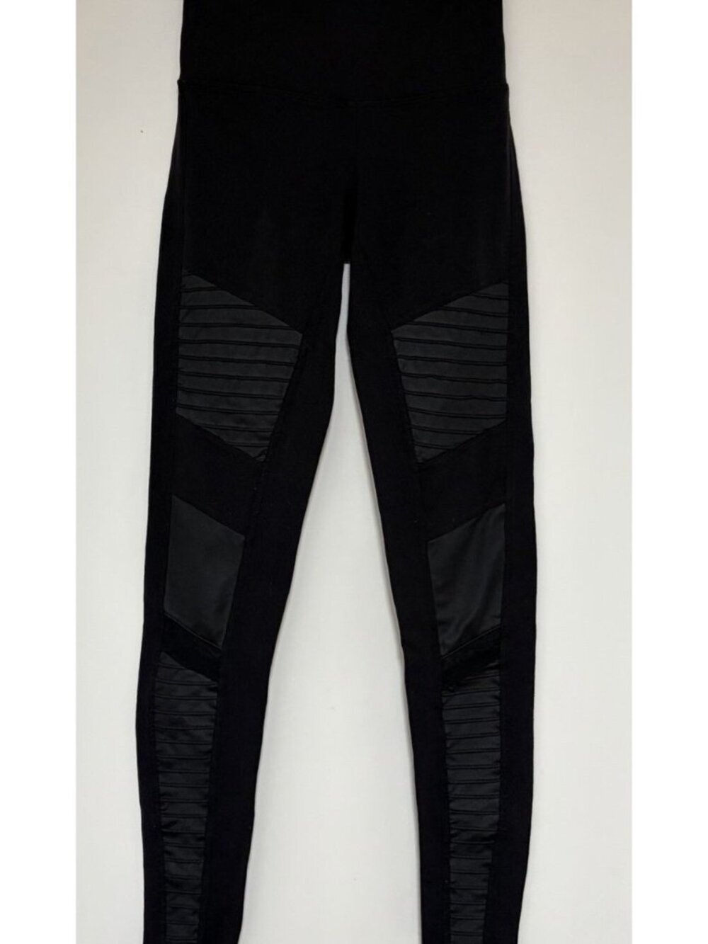 Alo Womens Black Elastic Waist Pull-On Moto Compression Leggings Size XS